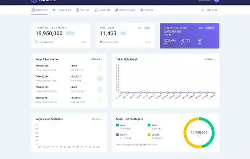TokenLite ICO and STO token sale management dashboard
